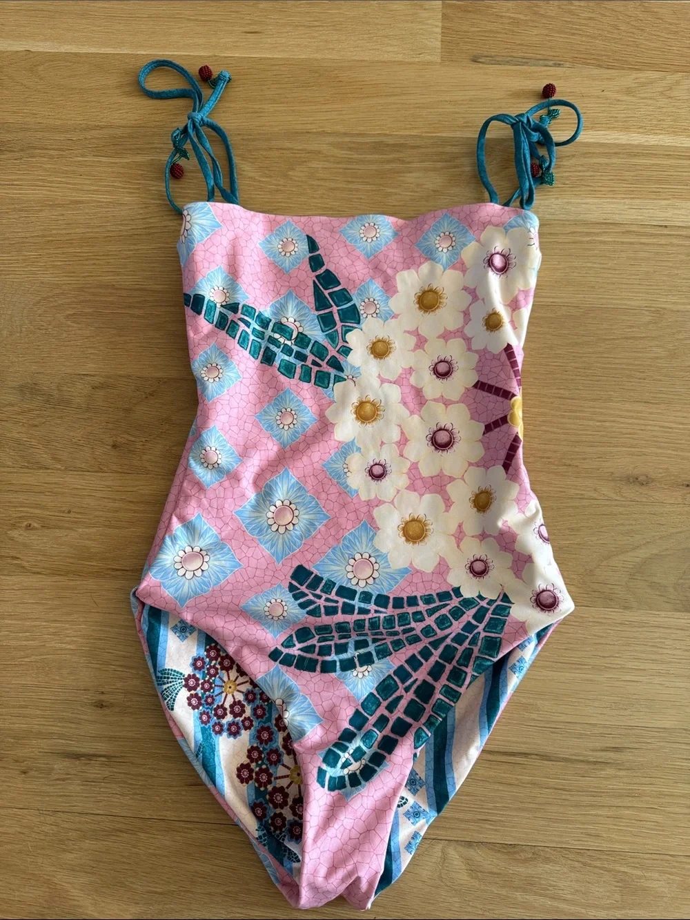 Agua Bendita x Anthropologie Kaylan Reversible One-Piece Swimsuit Small NWT $220